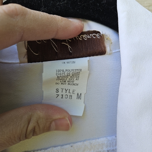 vintage Carl Laurence white button front roll tab shirt medium - Picture 4 of 4